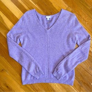 100% Cashmere - Apt. 9 - Purple V-Neck Sweater
